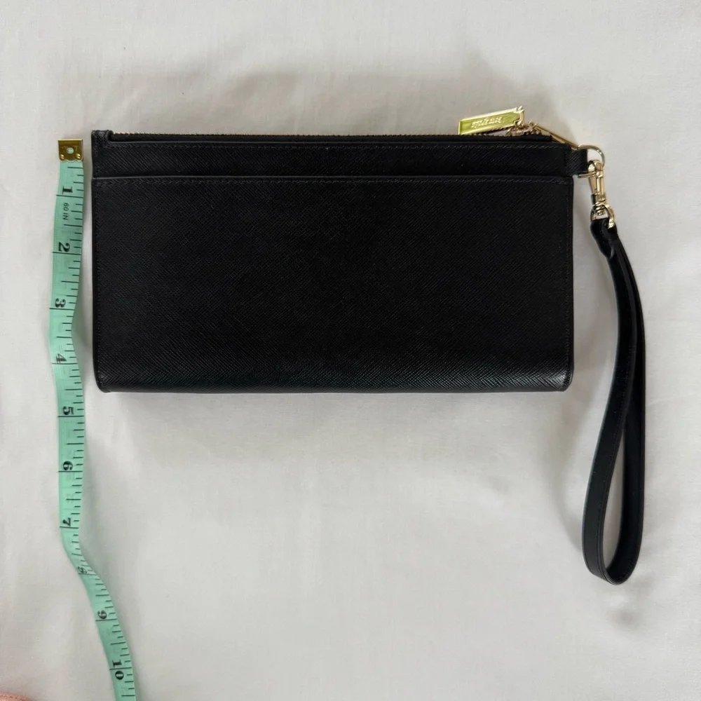 Kate Spade NWT Clutch/Wristlet, Double Zipper, Madison, Saffiano Leather, Black